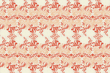 abstract vintage floral seamless design with botanical ikat motifs for fabric and wallpaper all over flower blossom textured pattern with modern traditional influences