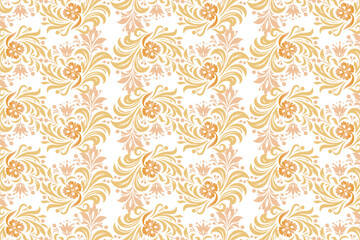 abstract vintage floral seamless pattern with ikat and botanical motifs for fabric and wallpaper all over textured flower blossom design with modern traditional touch