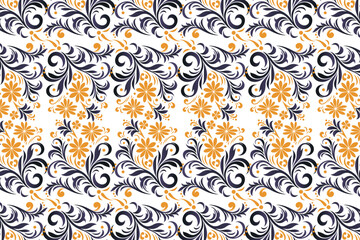 seamless floral pattern vintage ornament fabric design traditional ethnic ikat all over botanical repeat texture abstract flower wallpaper textile fashion