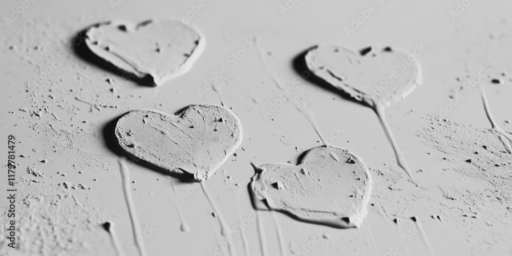 Wall mural Heart Shaped Cookies On Table