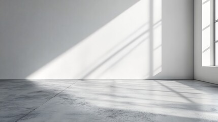 Bright sunlight streaming in a minimalist room indoor modern