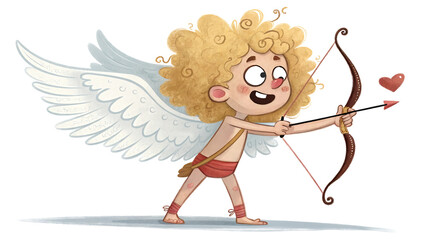 Crazy cupid on isolated background