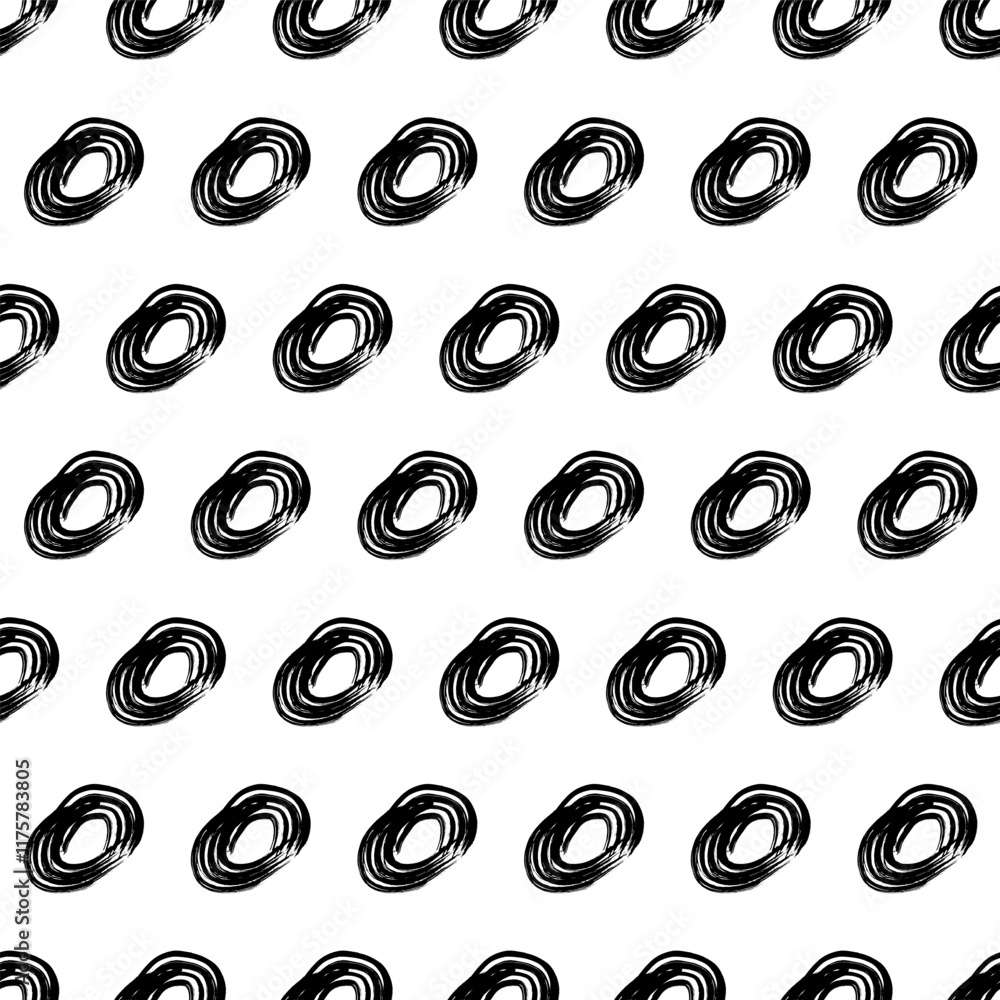 Poster seamless pattern with sketch circles shape