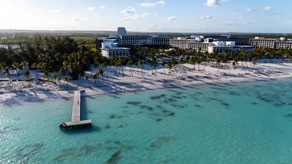 Aerial views of Juanillo Beach in Cap Cana, Dominican Republic