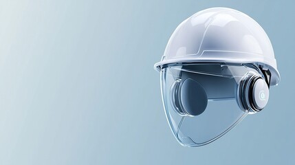 A protective helmet with a face shield and ear protection, designed for safety in industrial environments.