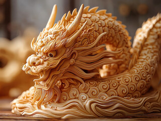 Celebration of chinesenewyear featuring a golden dragon statue cultural event festive environment artistic viewpoint
