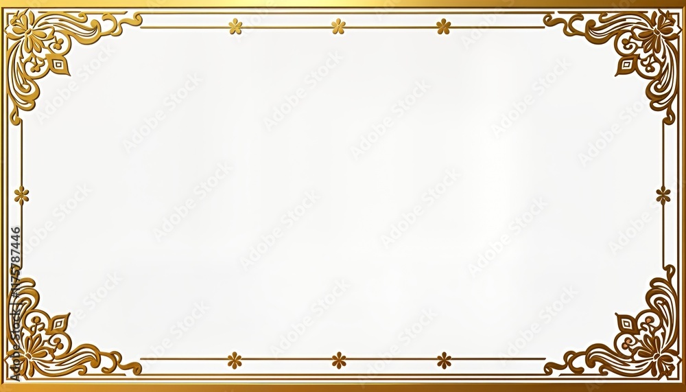 Poster elegant gold frame for web design. oriental style horizontal border. blank template suitable for pre