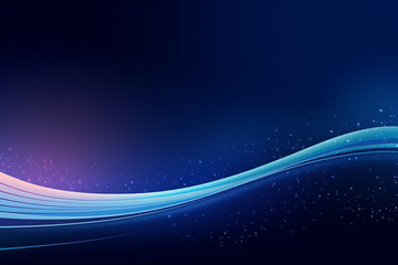 Abstract glowing blue background with flowing lines and stars in a dark space for presentation slid show,Generated By Ai