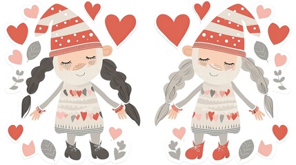 Two cute gnomes in love