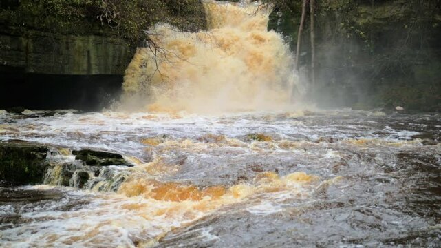 Waterfall in full spate