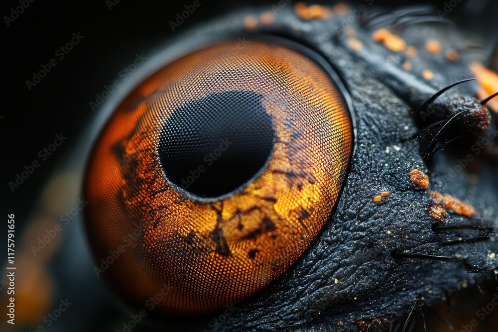 Aufkleber macro view of an insect eye showcasing intricate patterns and vibrant colors in nature