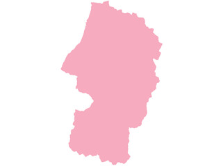 山形県　地図　ピンク　イラスト