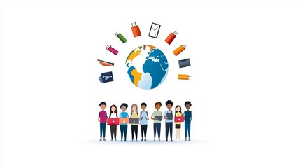 Vector illustration celebrating International Day of Education
