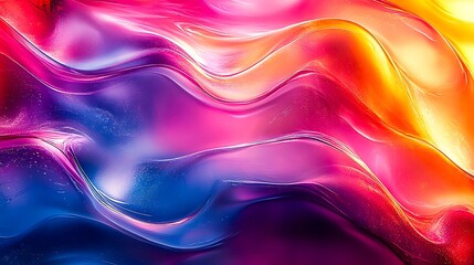 Naklejka premium Abstract Chromatic Distortion Flow with Vibrant Light Trails