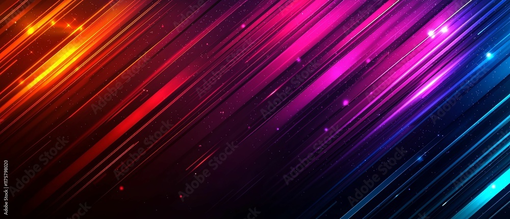 Poster vibrant diagonal lines of color create a dynamic, abstract background effect. background lighting en