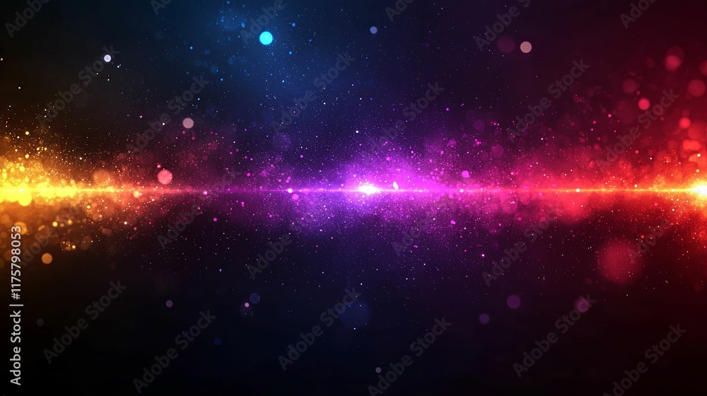 Aufkleber vibrant abstract background with colorful light trails and particles shining against a dark backdrop