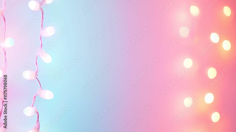 Poster colorful string lights against a gradient background create a festive ambiance. background lighting 