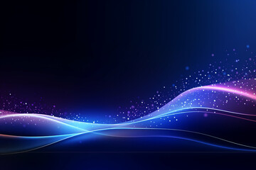 Abstract Blue Wave Design with Glowing Lines and Futuristic Texture,Generated By Ai