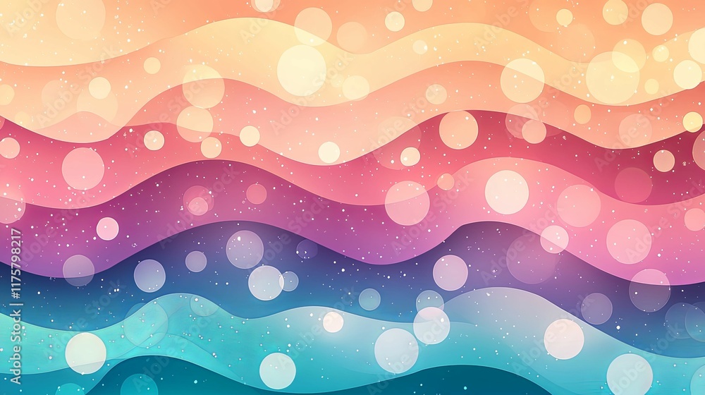 Poster abstract gradient waves with soft bokeh effects in pastel colors. background lighting enhancement