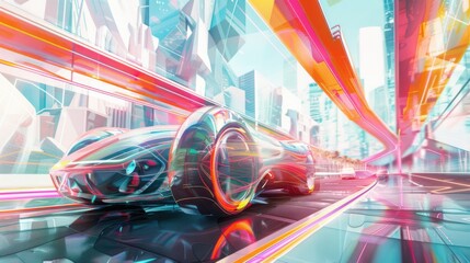 Abstract depiction of a next-gen vehicle blending modern aesthetics with high-tech solutions.