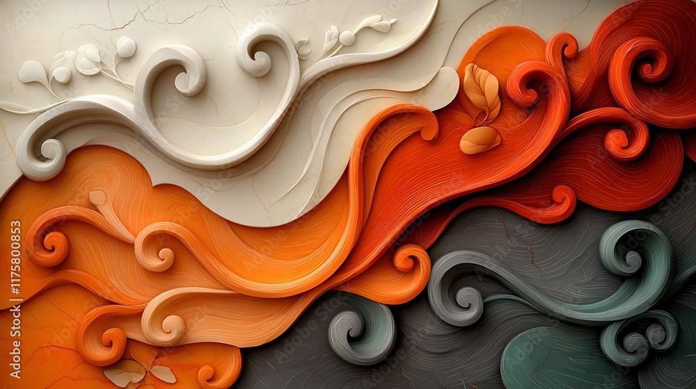 Poster captivating marble inspired organic patterning with intricate swirling veins of color polished and g