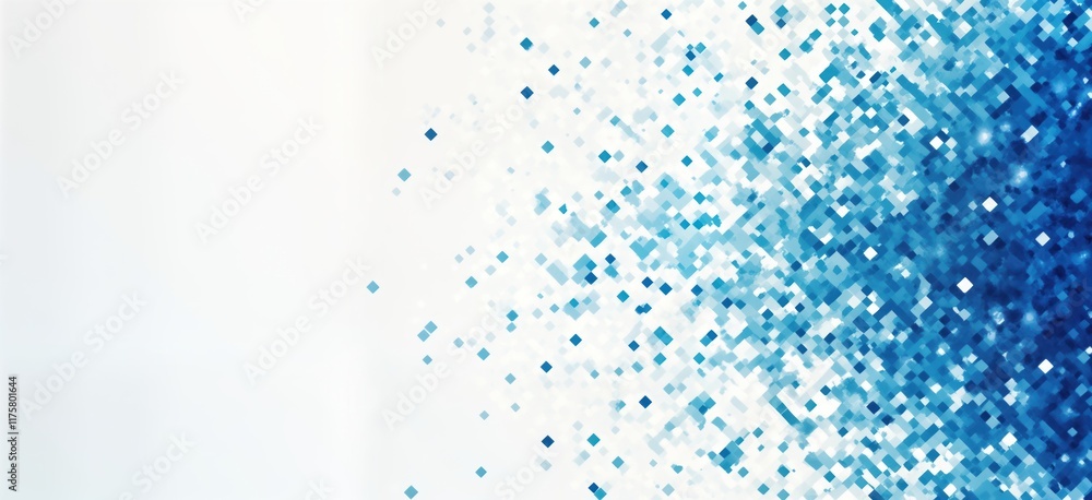 Poster abstract blue pixel grid background. modern design with tech theme. geometric pattern with mosaic ef