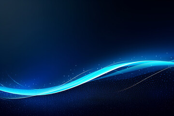 Blue Abstract Wave Design with Dynamic Lines and Light,Generated By Ai