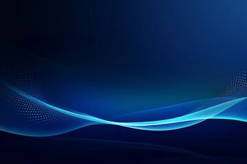 Blue Abstract Wave Design with Dynamic Lines and Light,Generated By Ai