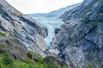 Briksdal Glacier in Jostedal Glacier Park near Olden in Norway