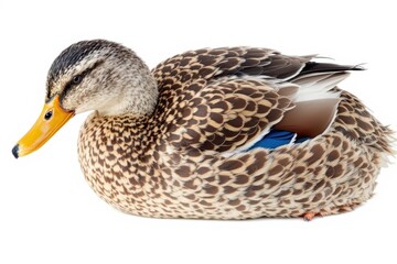 Domestic duck isolated on white background