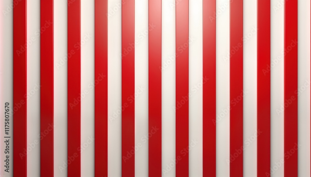 Poster abstract design with vertical red, white stripes. pattern 3d effect creating depth. simple, modern. 