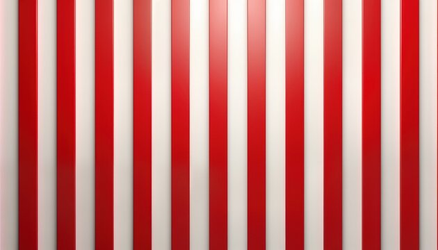 Abstract design with vertical red, white stripes. Pattern 3D effect creating depth. Simple, modern. Suitable for various design purposes. Stylish background for website banner. Clean colors evoke