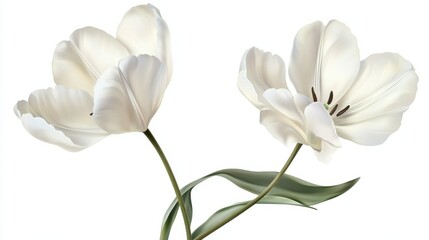 Obraz premium spring flowers tulips isolated on white background. floral collection. Set.