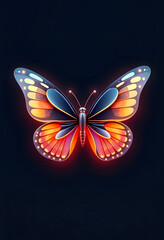 Neon Butterfly - Glowing Insect Illustration