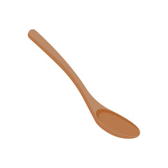Wooden Spoon Flat Icon, Vector illustration