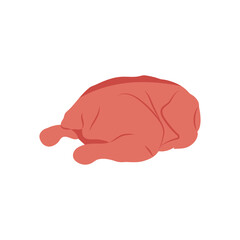 Hen Raw Flat Icon, Vector illustration