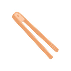 Wooden Tongs Flat Icon, Vector illustration