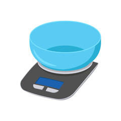 Kitchen Scale Flat Icon, Vector illustration