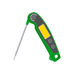 Meat Thermometer Flat Icon, Vector illustration