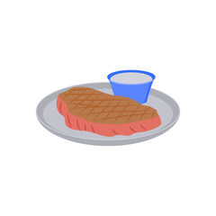 Beef Steak Flat Icon, Vector illustration