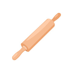 Wooden Rolling Pin Flat Icon, Vector illustration