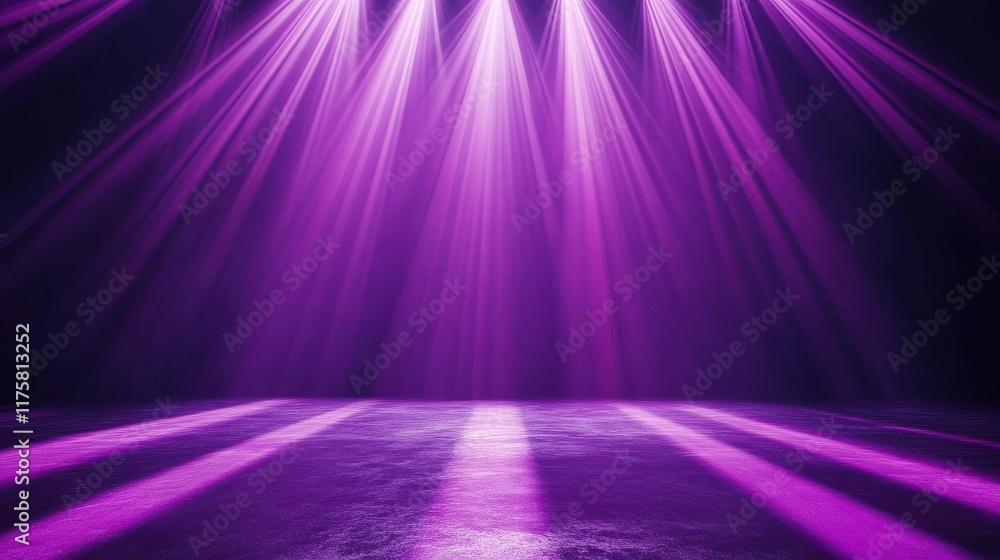 Poster abstract purple blurred background with a gradient light rays and shadows.
