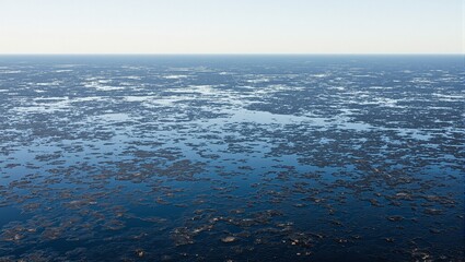 Fototapeta premium Devastating aerial view of massive ocean oil spill