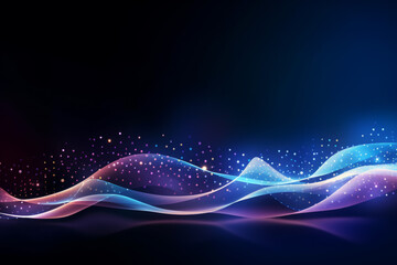 Abstract blue wave illustration with flowing lines and glowing light effect, perfect for wallpaper or design template,Generated By Ai