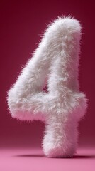 Fototapeta premium pink number made of fluff, hair, or plush
