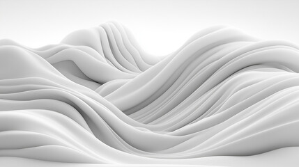 Obraz premium Abstract Flowing Waves: A minimalist, abstract design featuring a series of flowing white waves, evoking a sense of movement, fluidity, and tranquility. The waves are rendered in a smooth.