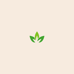 Leaf logo icon flat vector design.