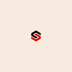 Letter S hexagonal logo icon flat vector design.