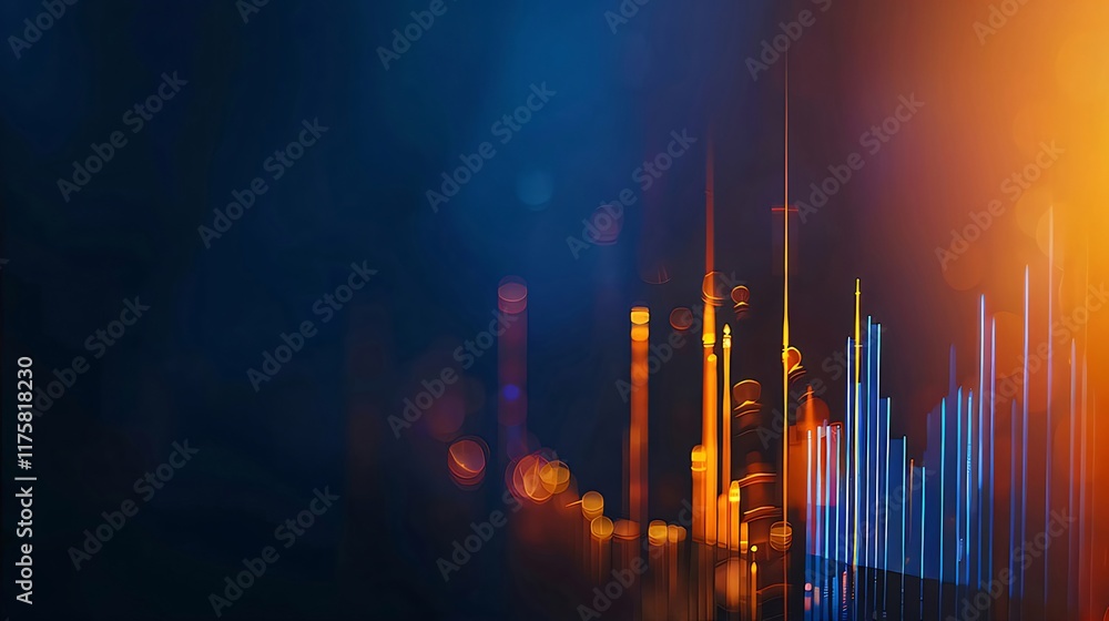 Aufkleber abstract glowing graph showing growth and progress.