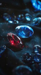 cristal by red and blue colors 